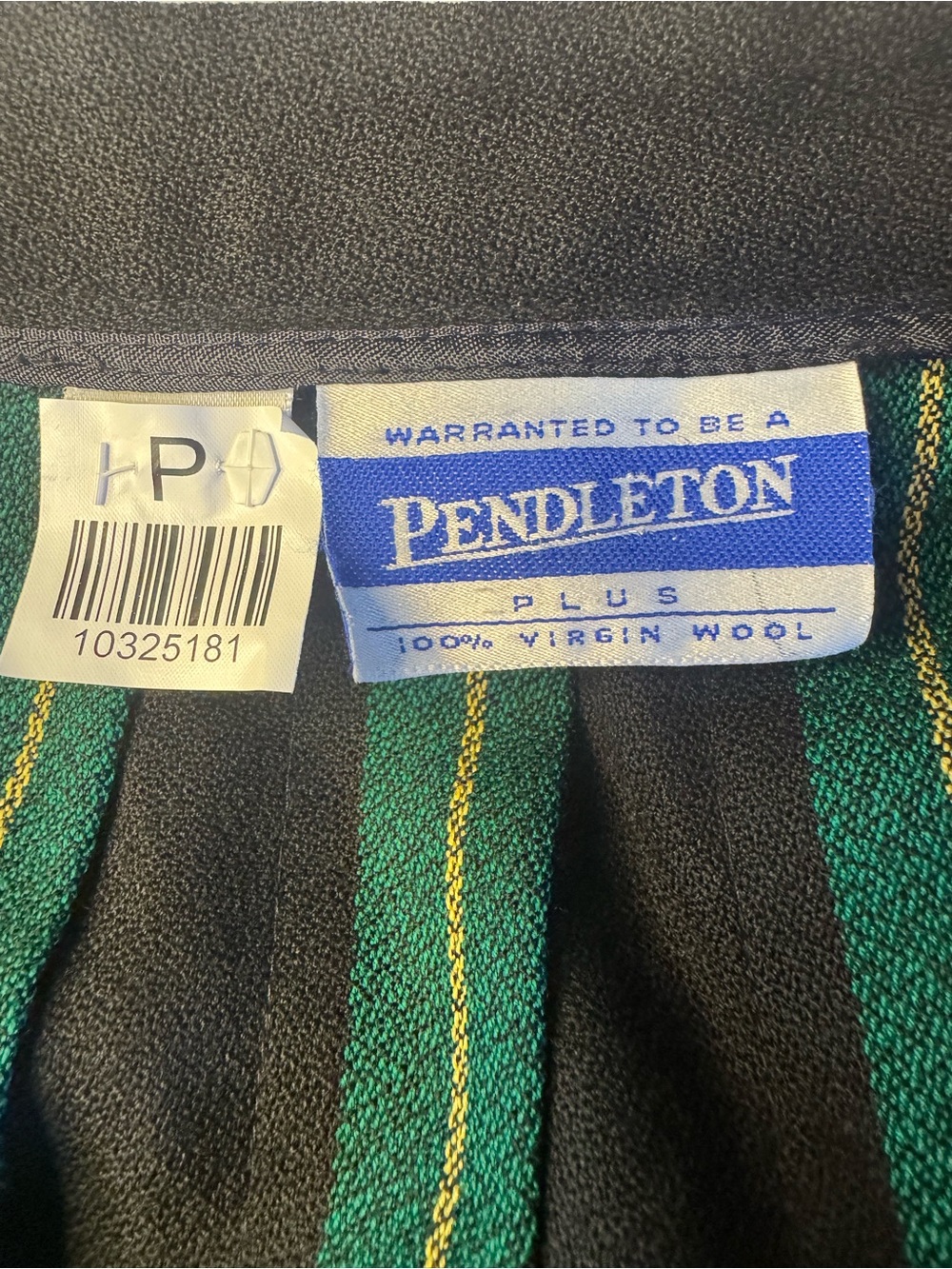 Vintage Pendleton Black Pleated Skirt with Red and Green Tartan - Picture 3 of 10